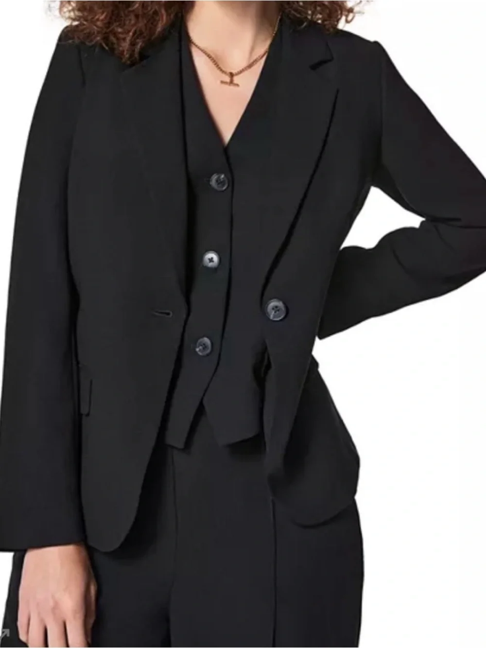 SPANX Black Single-Button Tailored Blazer 2X